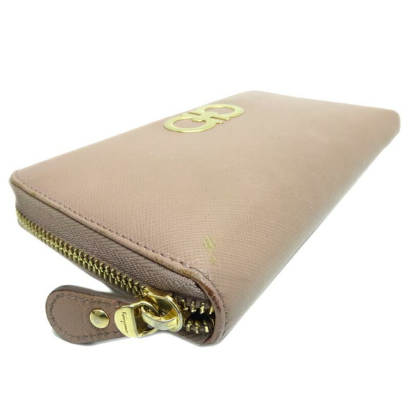 Salvatore Ferragamo Gancini Long Wallet Ladies' JL-22 B300 Leather Pink - Picture 3 of 9